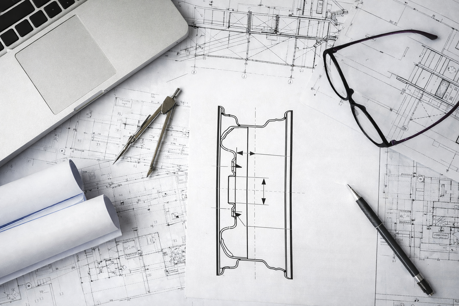 rysunek techniczny felgi samochodowej offset geometria projektowanie felg kutych rimrex